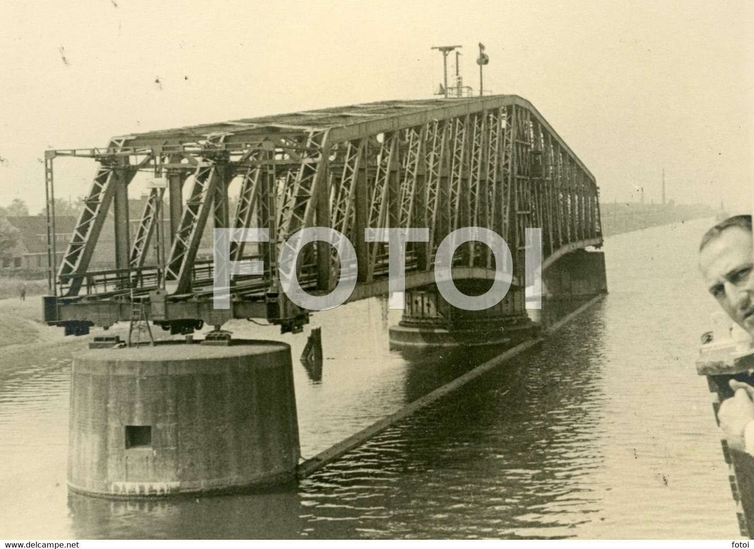 Netherlands Ijmuiden Railway Iron Bridge Over North Sea Canal Real Photo Holland Postcard - IJmuiden