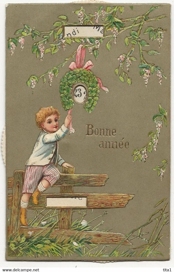 2453 -  Bonne Année - Carte à Système - Calendrier " En Relief" - Anno Nuovo