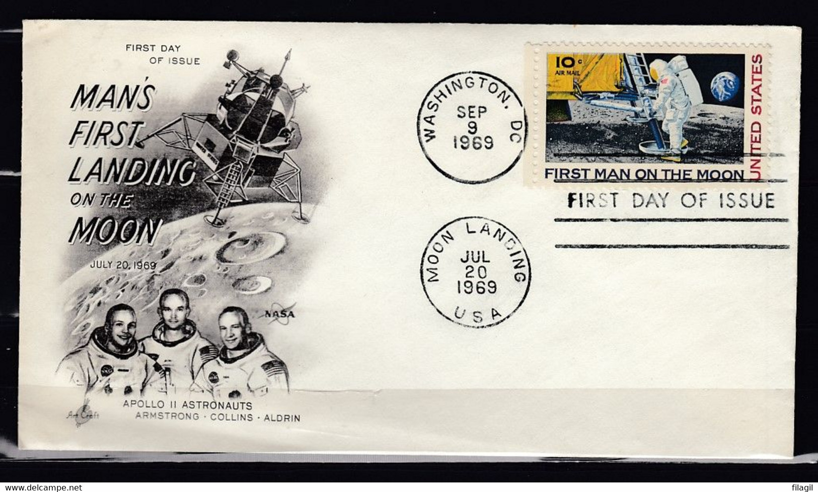 FDC Man's First Landing On The Moon Washington DC  First Day Of Issue - 1961-1970