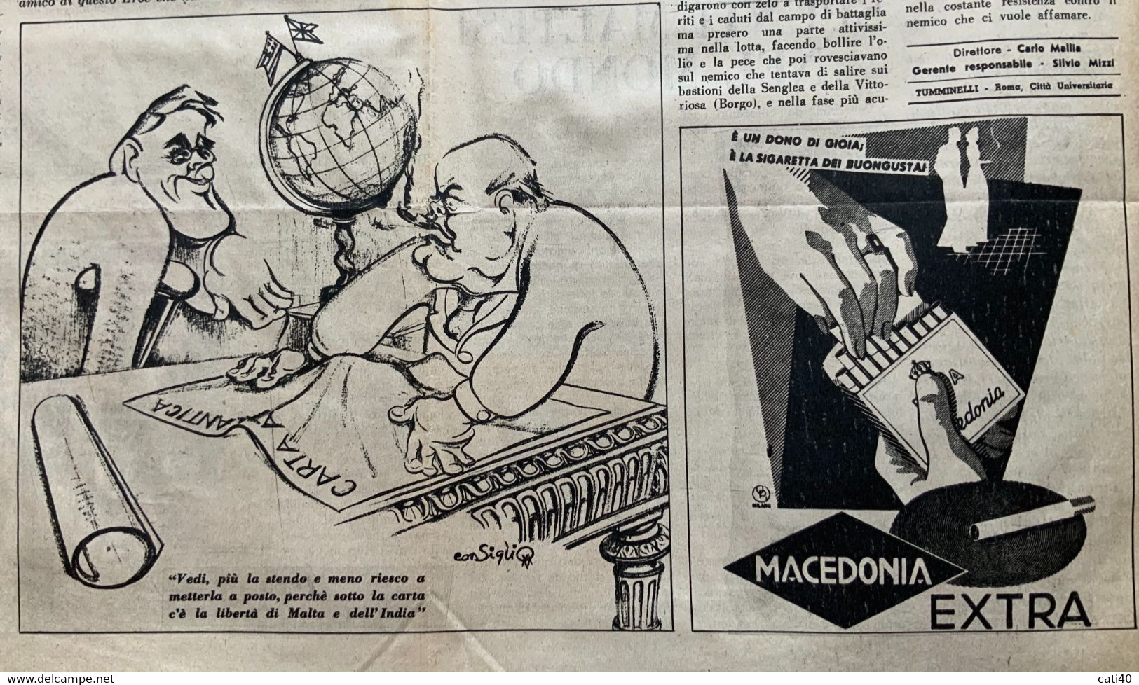 FASCISMO - MALTA Quindicinale  DEL 1/11/1942  ESCE PER LA DURATA DELLA GUERRA  - CARICATURA DI CONSIGLI... - First Editions