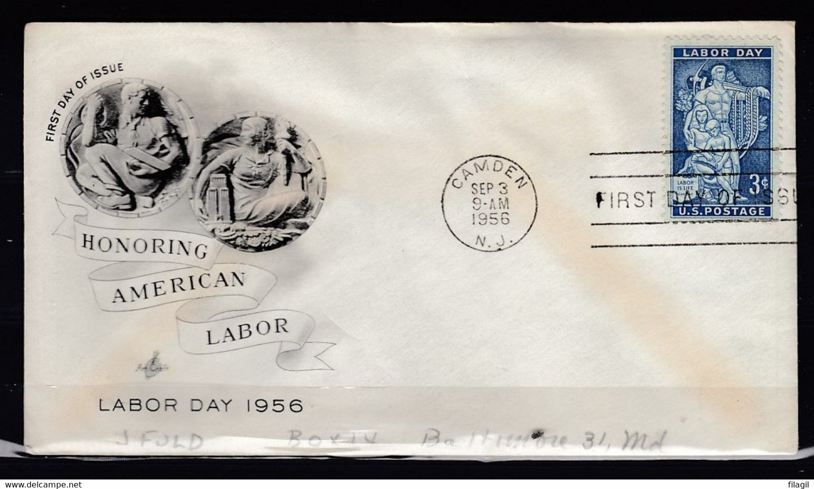 FDC Honoring American Labor Camden First Day Of Issue - 1951-1960