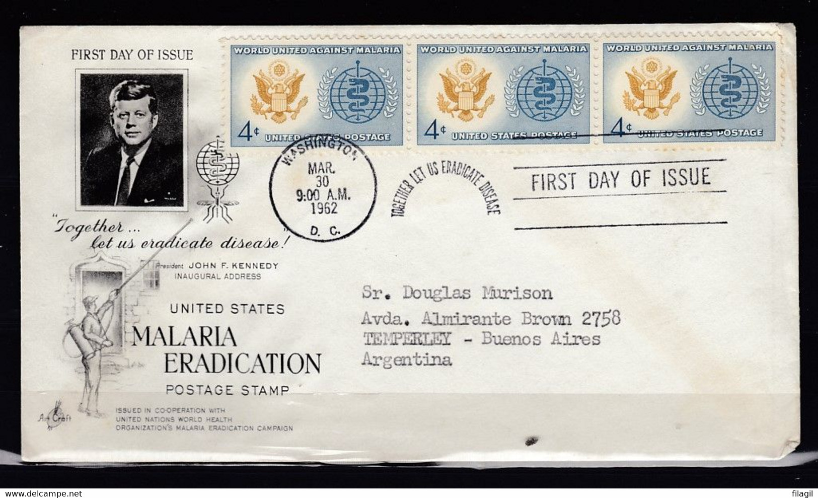 FDC United States Malaria Eradication First Day Of Issue - 1961-1970