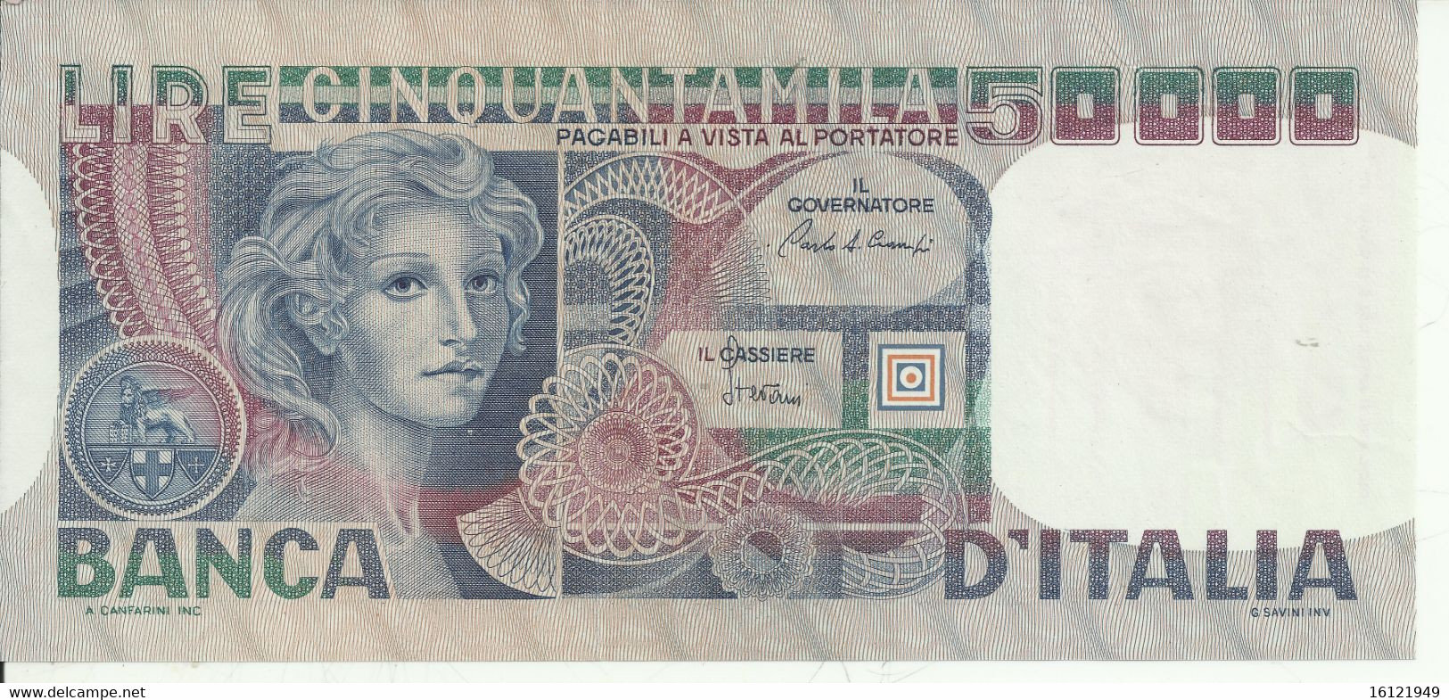 Z271 - 50.000 L. VOLTO DI DONNA - 50.000 Lire