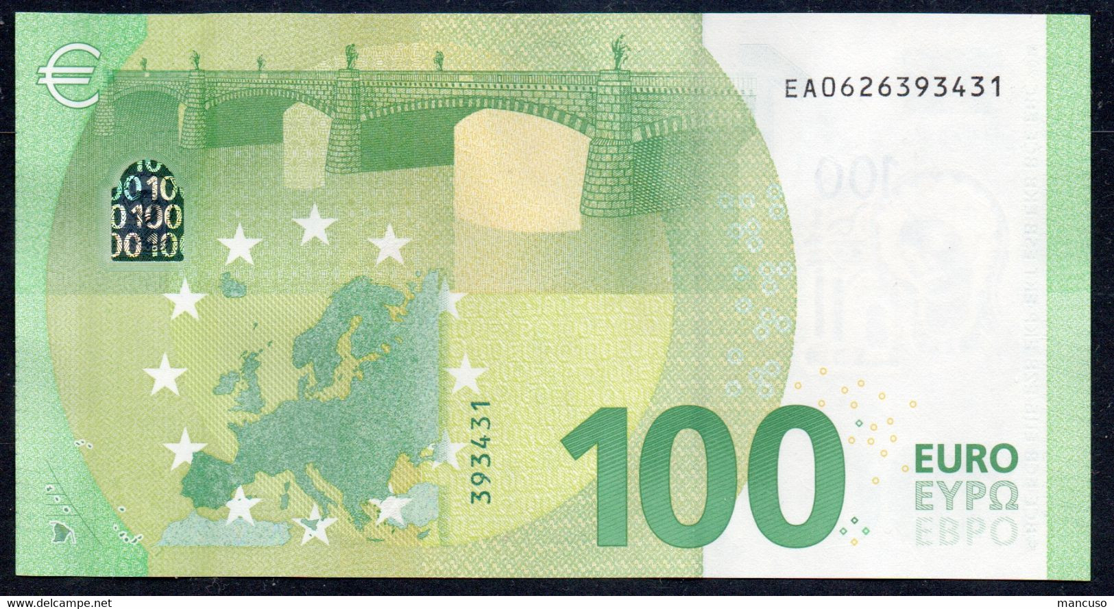 € 100  FRANCE  EA E001 DRAGHI  UNC - 100 Euro