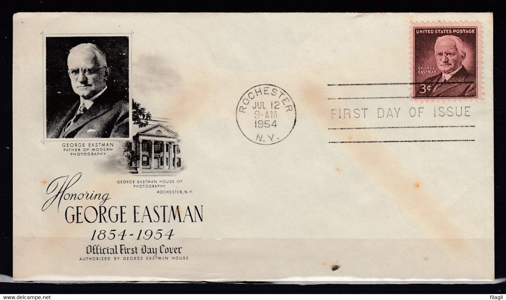 FDC Honoring George Eastman Rochester First Day Of Issue - 1951-1960