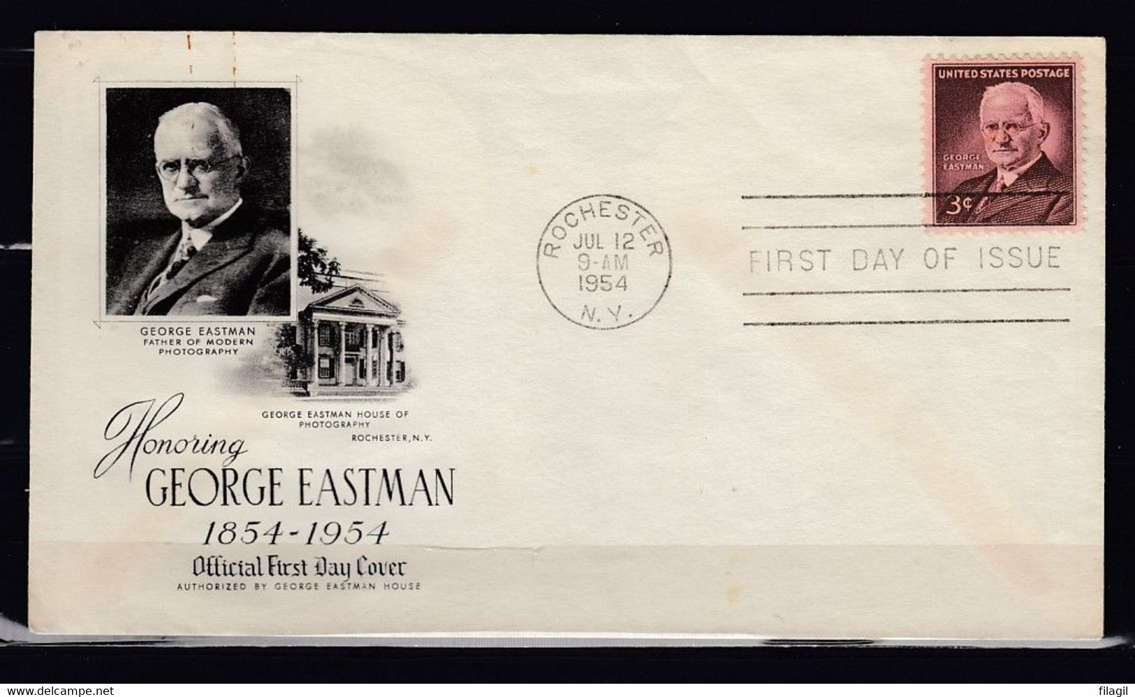 FDC Honoring George Eastman First Day Of Issue - 1951-1960
