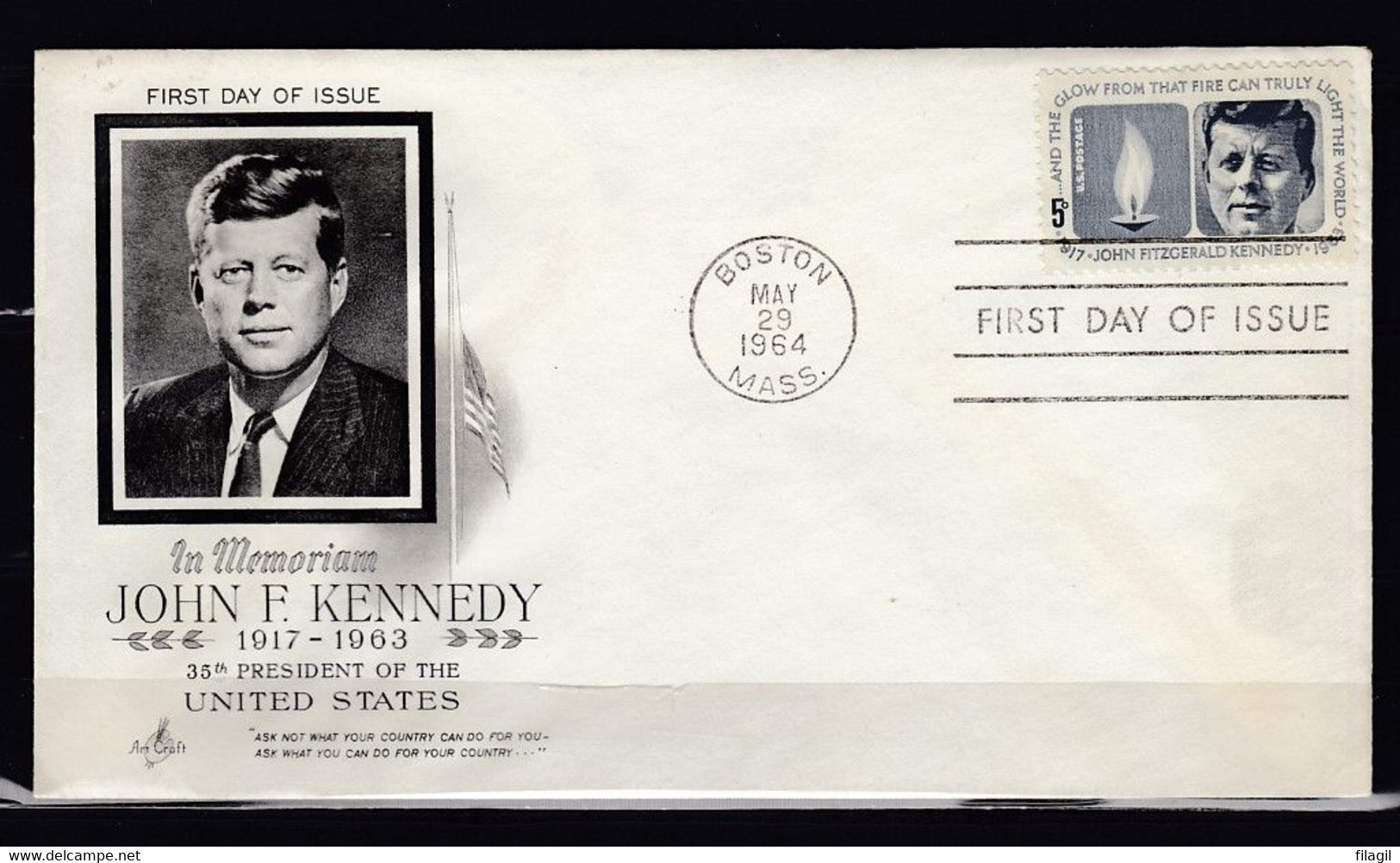 FDC 35Th President Of The United States Boston First Day Of Issue - 1961-1970