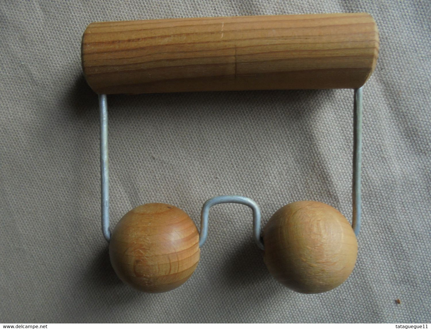 Vintage - Petit Appareil De Massage 2 Poignées Avec Boules En Bois Funny-Relax - Accesorios