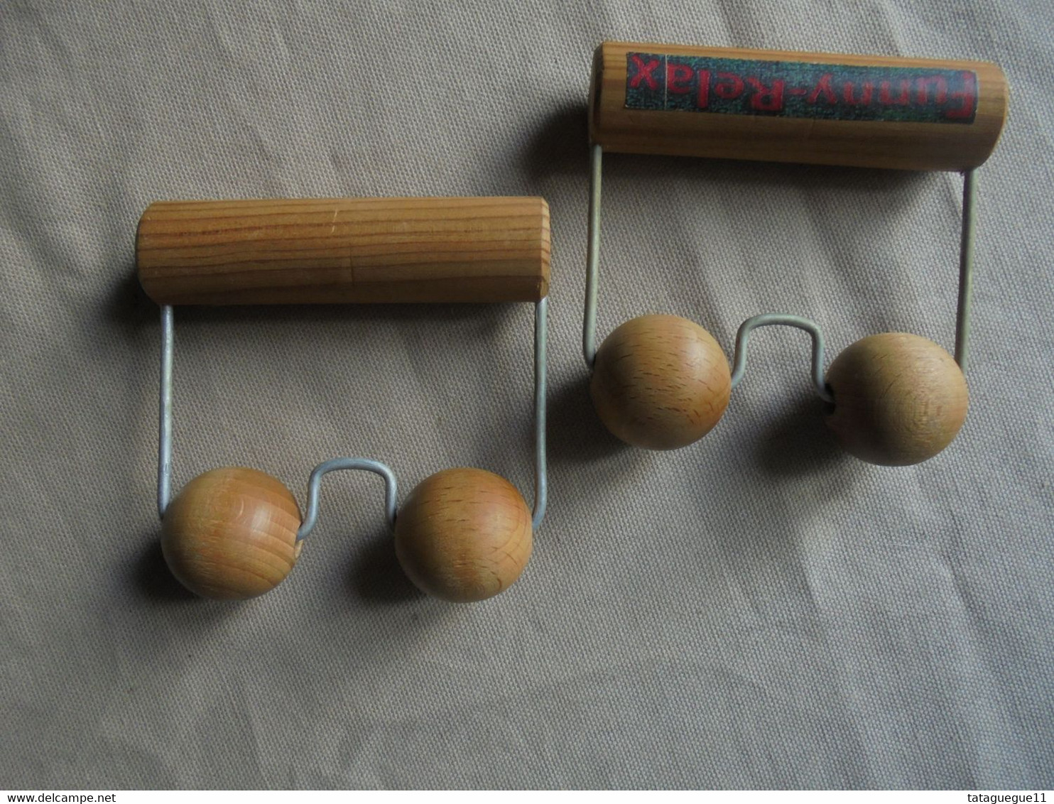 Vintage - Petit Appareil De Massage 2 Poignées Avec Boules En Bois Funny-Relax - Accessoires