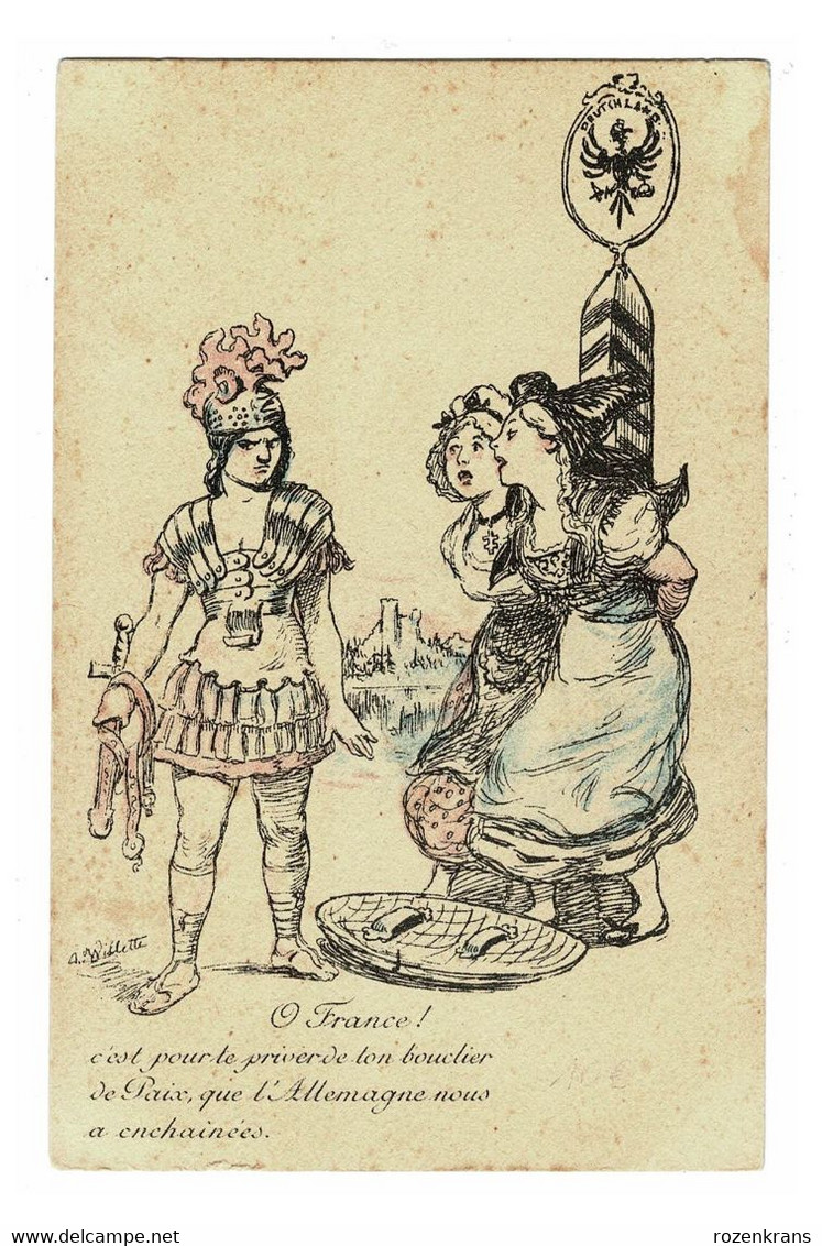 CPA Illustrator Illustrateur Willette Wilette PATRIOTIQUE Guerre 1914 1918 CARTE Pour La PAIX Avec L'ALLEMAGNE - Wilette