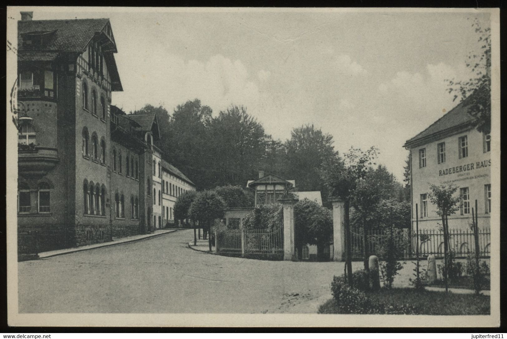 (B9779) AK Augustusbad, Verwaltungsgebäude, Landpoststempel "Radeberg Land" 1931 - Radeberg