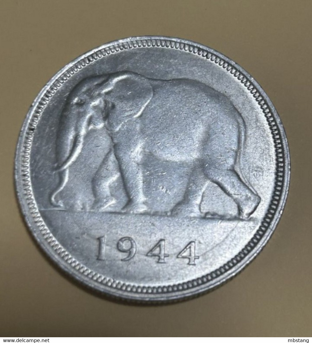 CONGO BELGA   50 Francs - Léopold III 1944 Silver (.600) • 17.5 G • ⌀ 35 Mm KM# 27 - 1934-1945: Leopoldo III