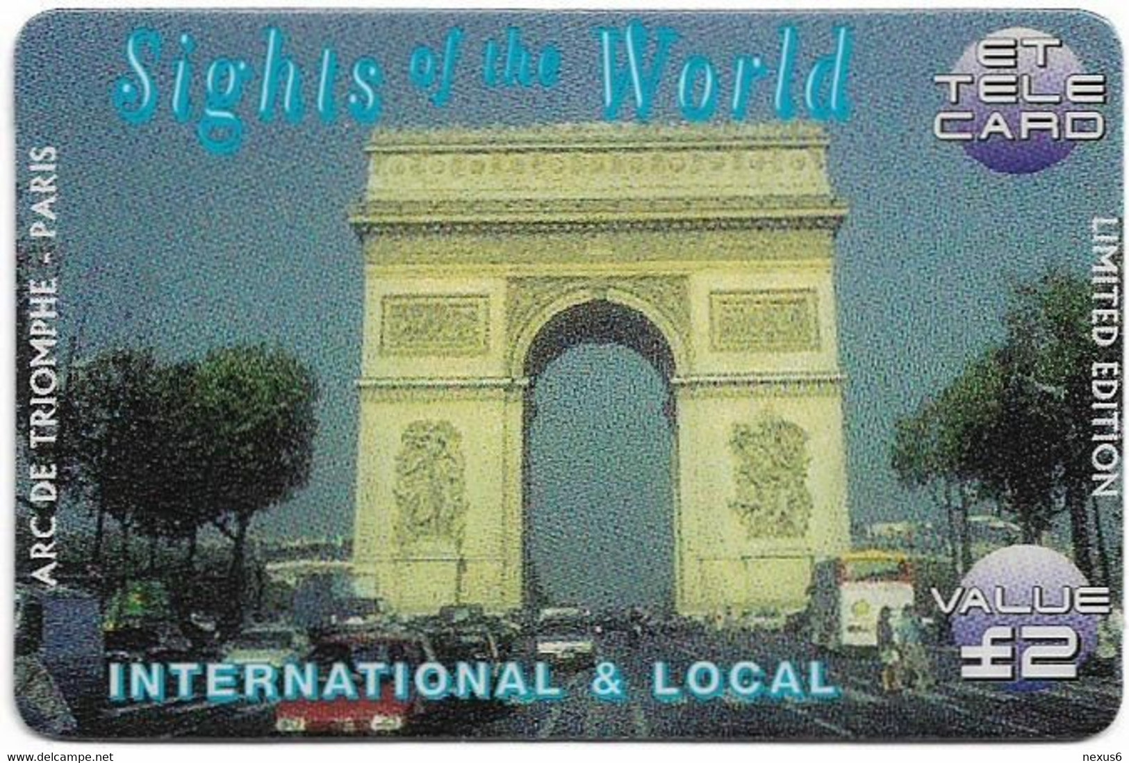 UK - ET - Sights Of The World, Arc De Triomphe, Remote Mem. 2£, Mint - Emissioni Imprese