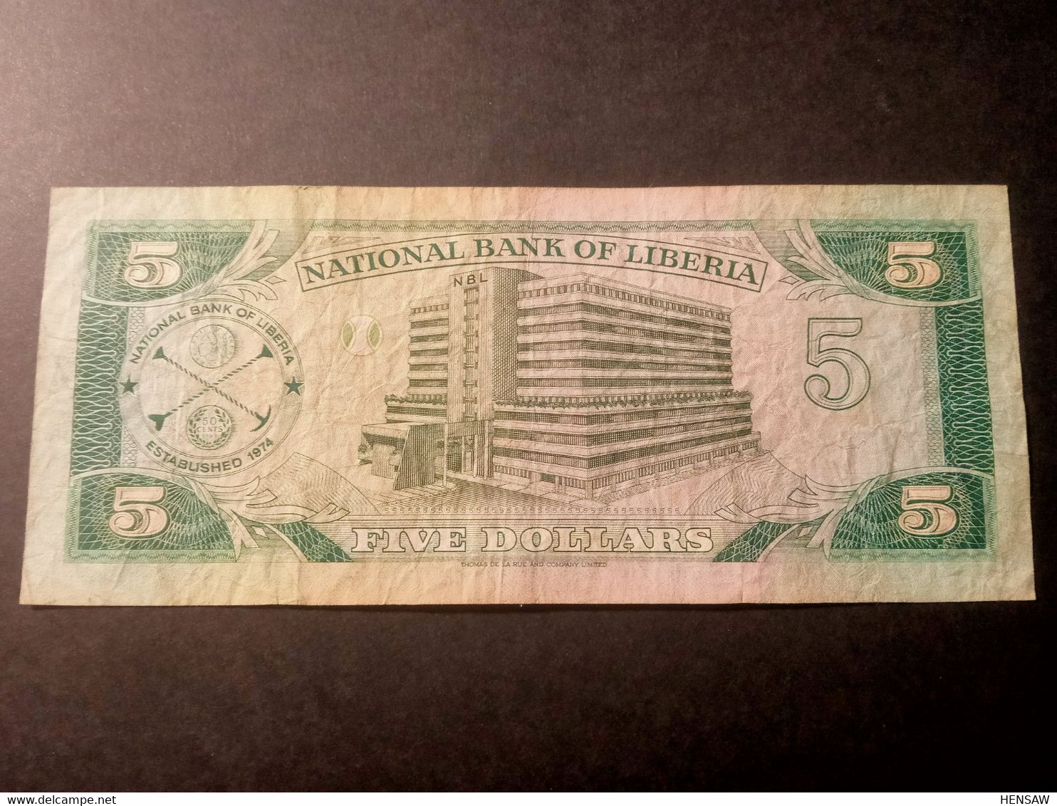 LIBERIA 5  DOLLARS 1989 P 19 USED USADO - Liberia