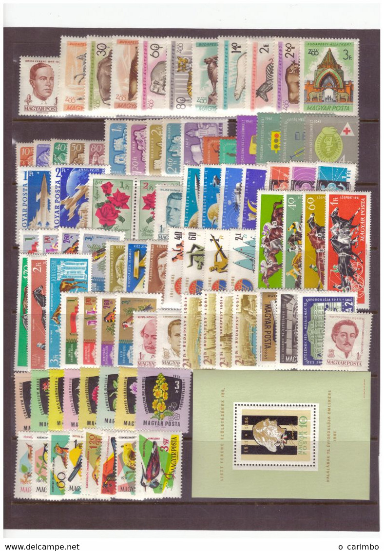 Hungary 1961 Complete Year All Sets And S/S MNH** - Ganze Jahrgänge