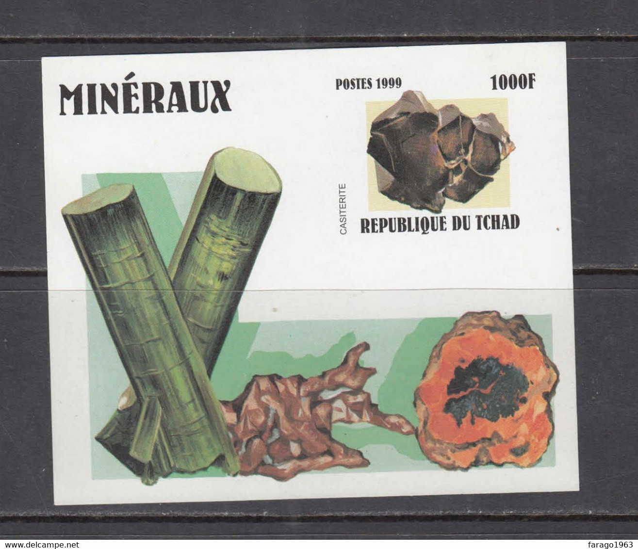 1999 2000 Chad Tchad Minerals Mineraux Geology IMPERF Non-Dentale Souvenir Sheet - Minéraux