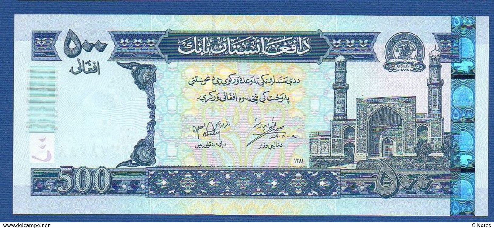 AFGHANISTAN - P.71 – 500 Afghanis SH 1381 (2002) UNC, Serie See Photos - Afghanistan