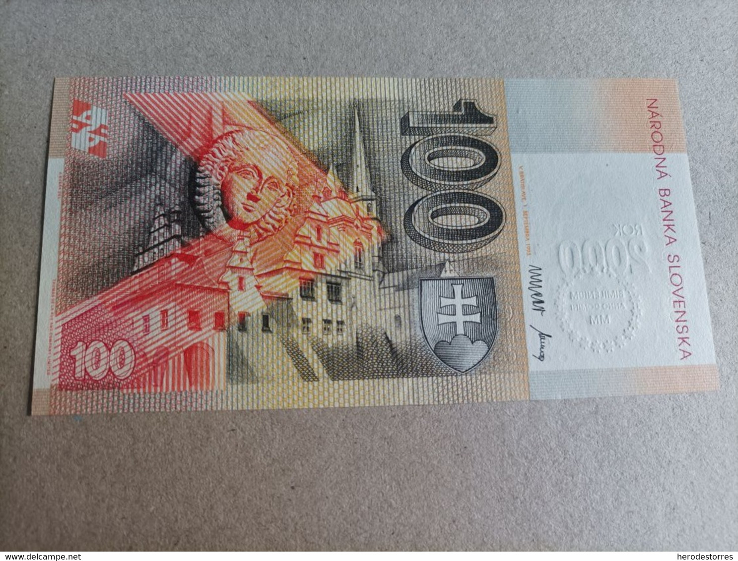 Billete De Eslovaquia De 100 Korun, Año 2000, Nº Bajisimo A00051451, Conmemorativo, UNC - Slovakia