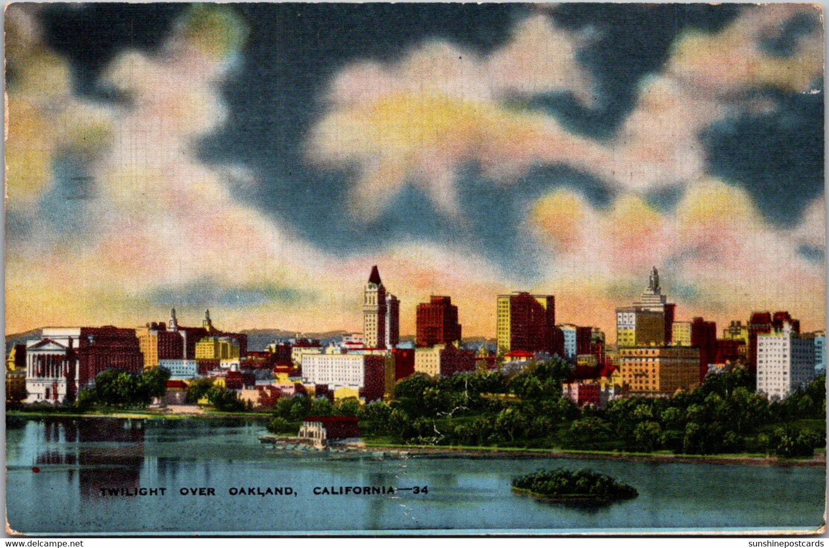 California Oakland Skyline At Twilight 1948 - Oakland