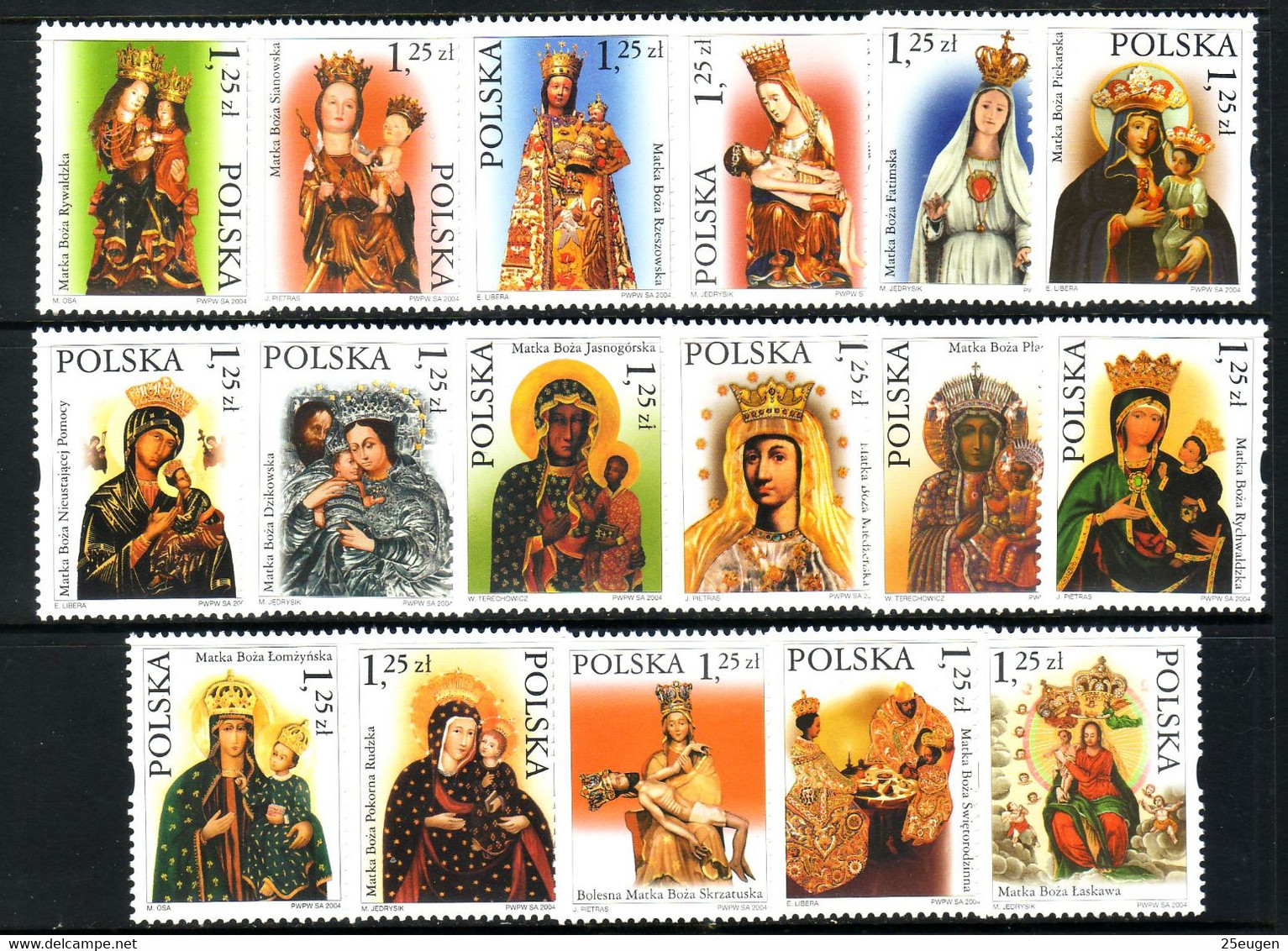 POLAND 2004 Michel No: 4131-4147  MNH - Schilderijen