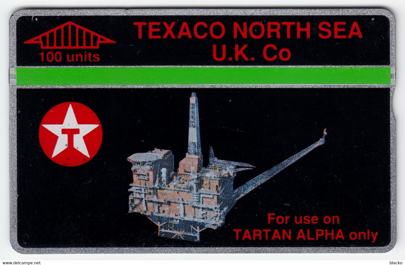 United Kingdom - Oilrig - 1996 068E Texaco North Sea UK Co. Black Card - Tartan Alpha - 17968ex Dbz04 - [ 2] Oil Drilling Rig