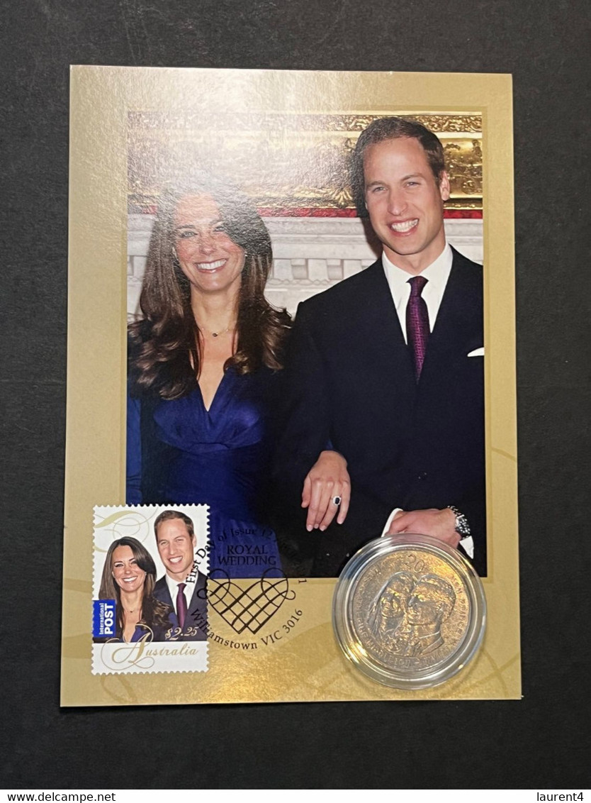 (1 Oø 28) Australian Royal Wedding 2011 MAXICARD With 20 Cent Royal Wedding Coin - 20 Cents