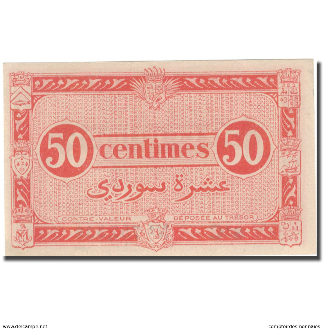 Billet, Algeria, 50 Centimes, 1944, 1944-01-31, KM:100, TTB+ - Algérie