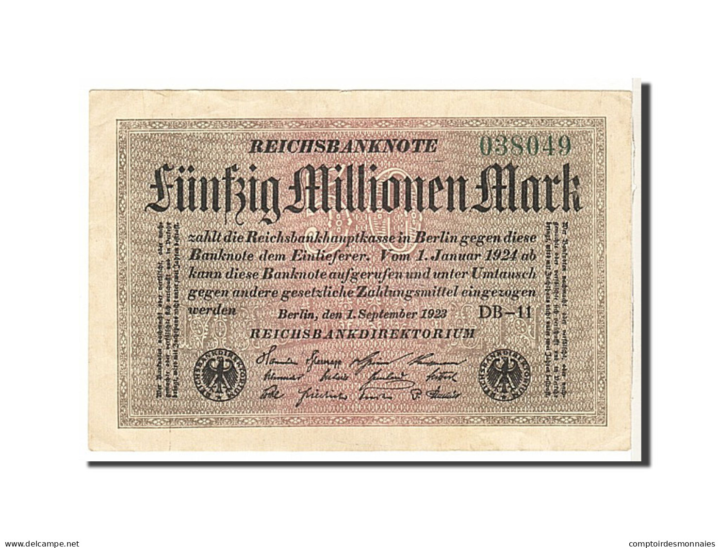 Billet, Allemagne, 50 Millionen Mark, 1923, KM:109c, TTB - 50 Millionen Mark