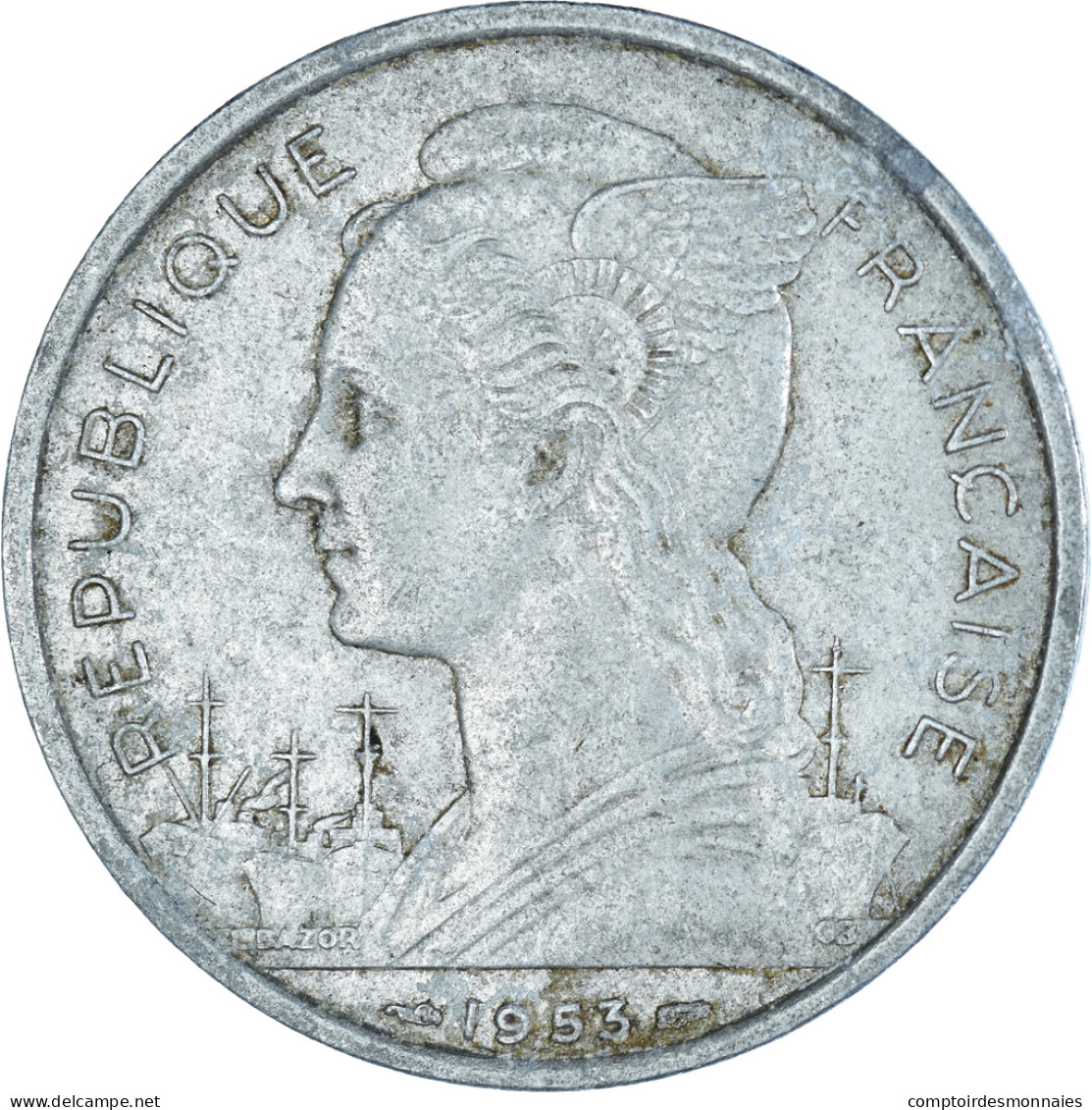Monnaie, Madagascar, 5 Francs, 1953 - Madagaskar