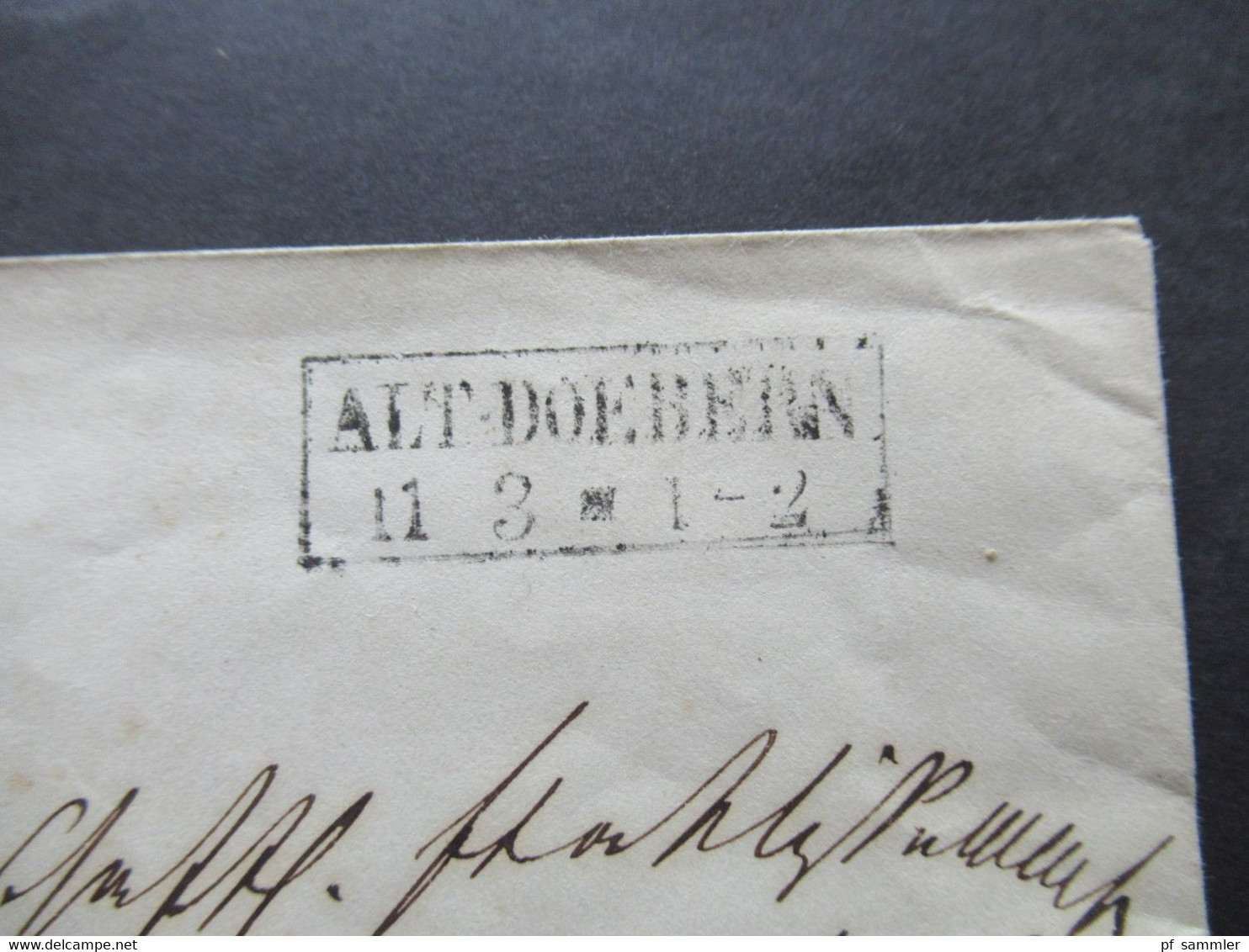 AD Preußen Um 1855 Ganzsachen Umschlag U 12 B Stempel Ra2 Alt Doebern Nach Berlin Gesendet - Interi Postali