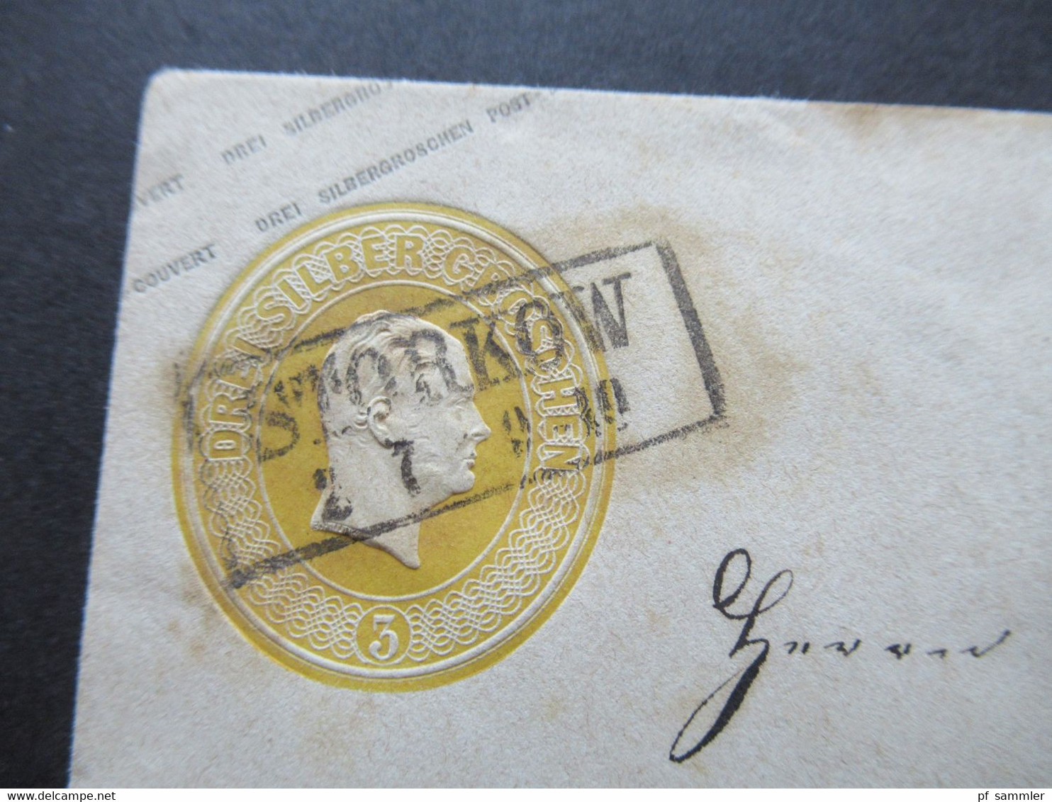 AD Preußen Um 1859 Ganzsachen Umschlag U 19 A Stempel Ra2 Storkow Nach Radojewo Bei Posen Gesendet - Postal  Stationery