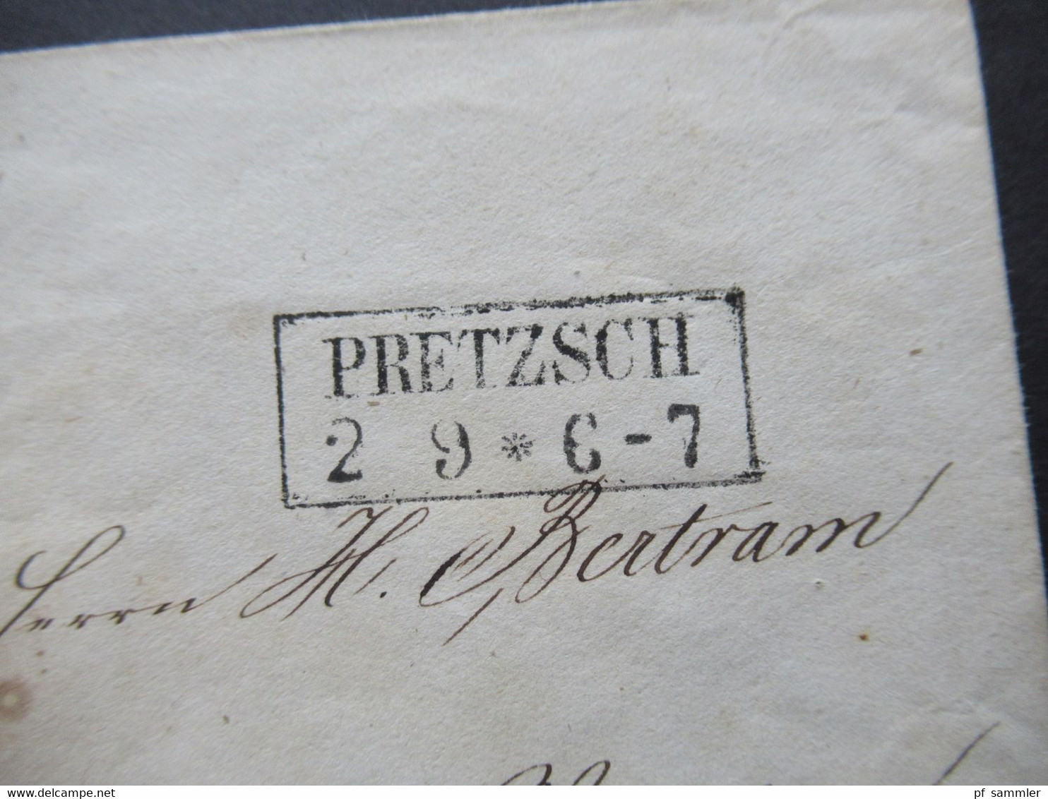 AD Preußen Um 1855 Ganzsachen Umschlag U 11 A Stempel Ra2 Pretzsch Nach Belgern Gesendet - Postwaardestukken