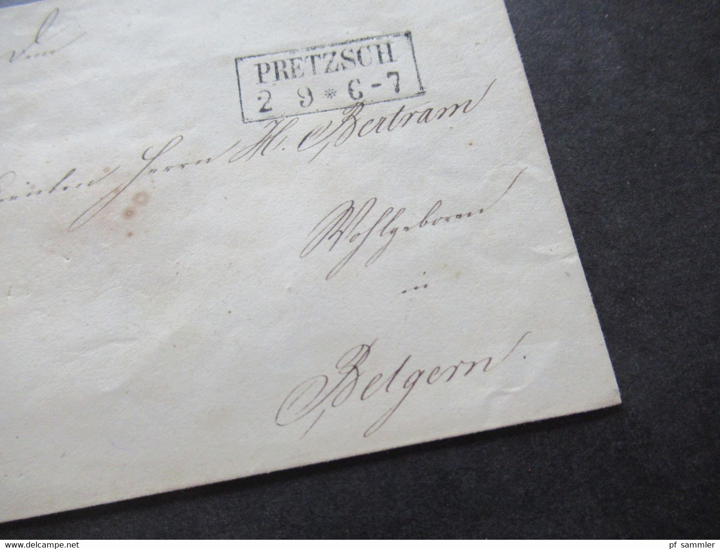 AD Preußen Um 1855 Ganzsachen Umschlag U 11 A Stempel Ra2 Pretzsch Nach Belgern Gesendet - Postwaardestukken