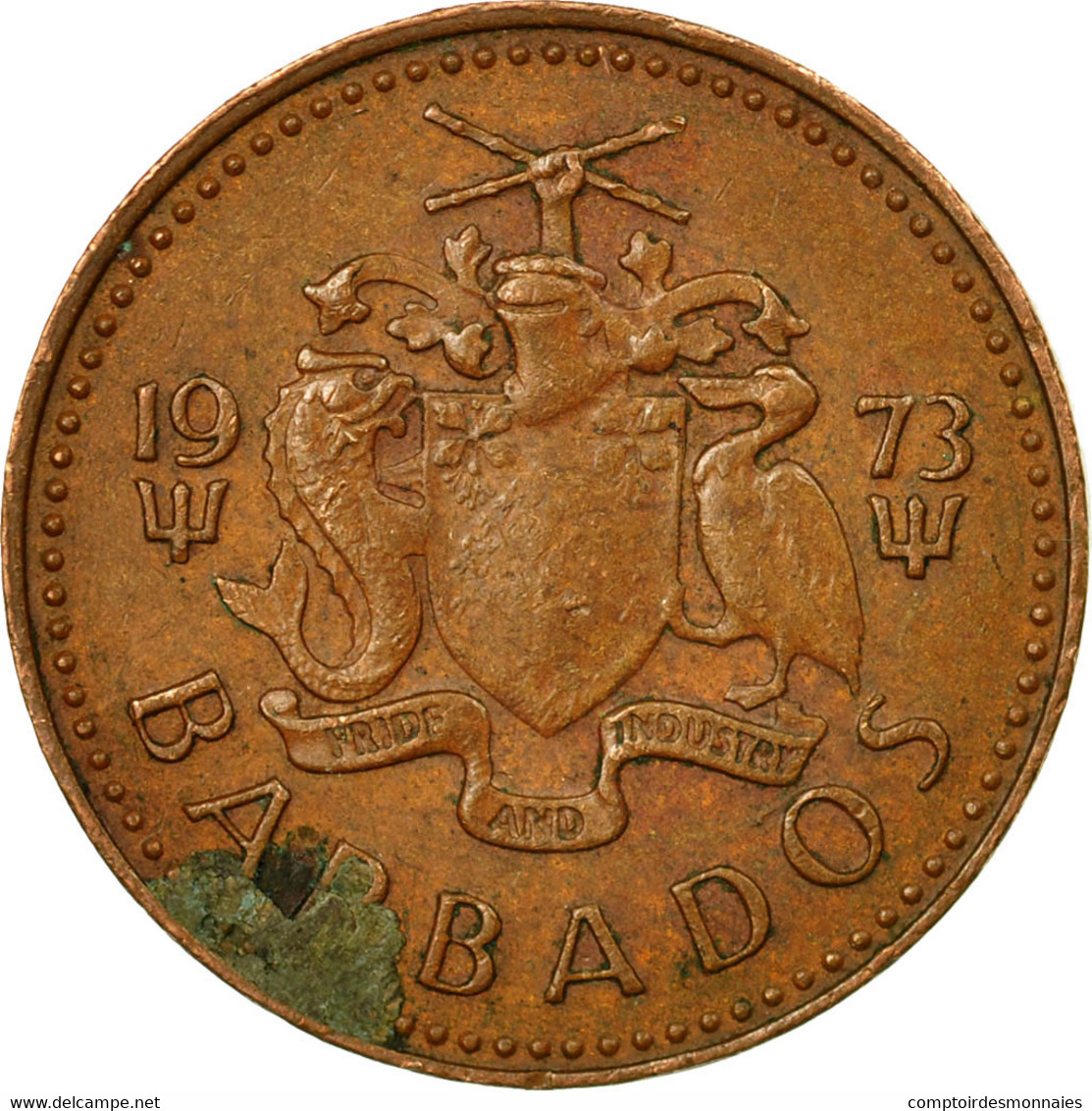 Monnaie, Barbados, Cent, 1973, Franklin Mint, TTB, Bronze, KM:10 - Barbados (Barbuda)