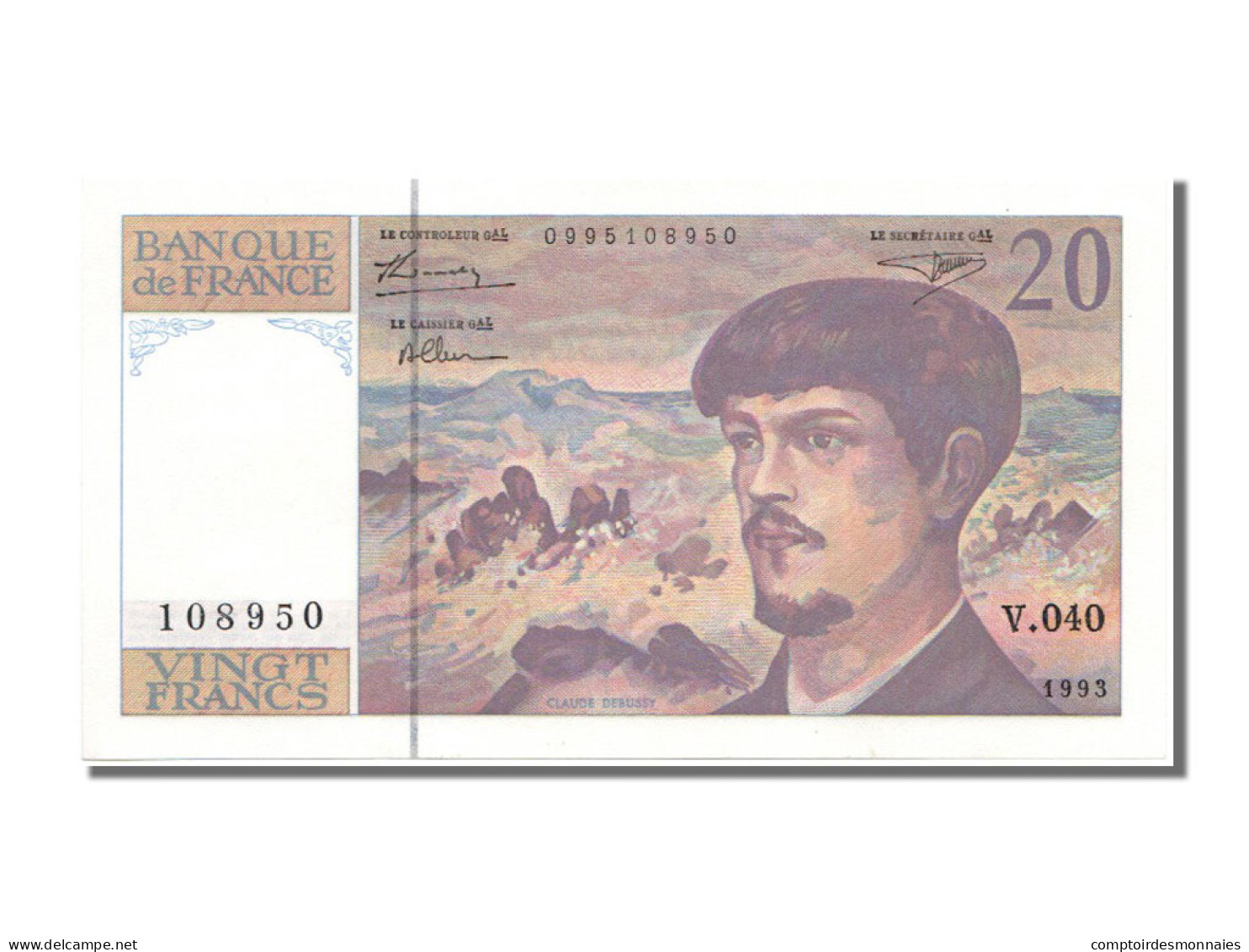 Billet, France, 20 Francs, 20 F 1980-1997 ''Debussy'', 1993, NEUF, Fayette:66 - 20 F 1980-1997 ''Debussy''
