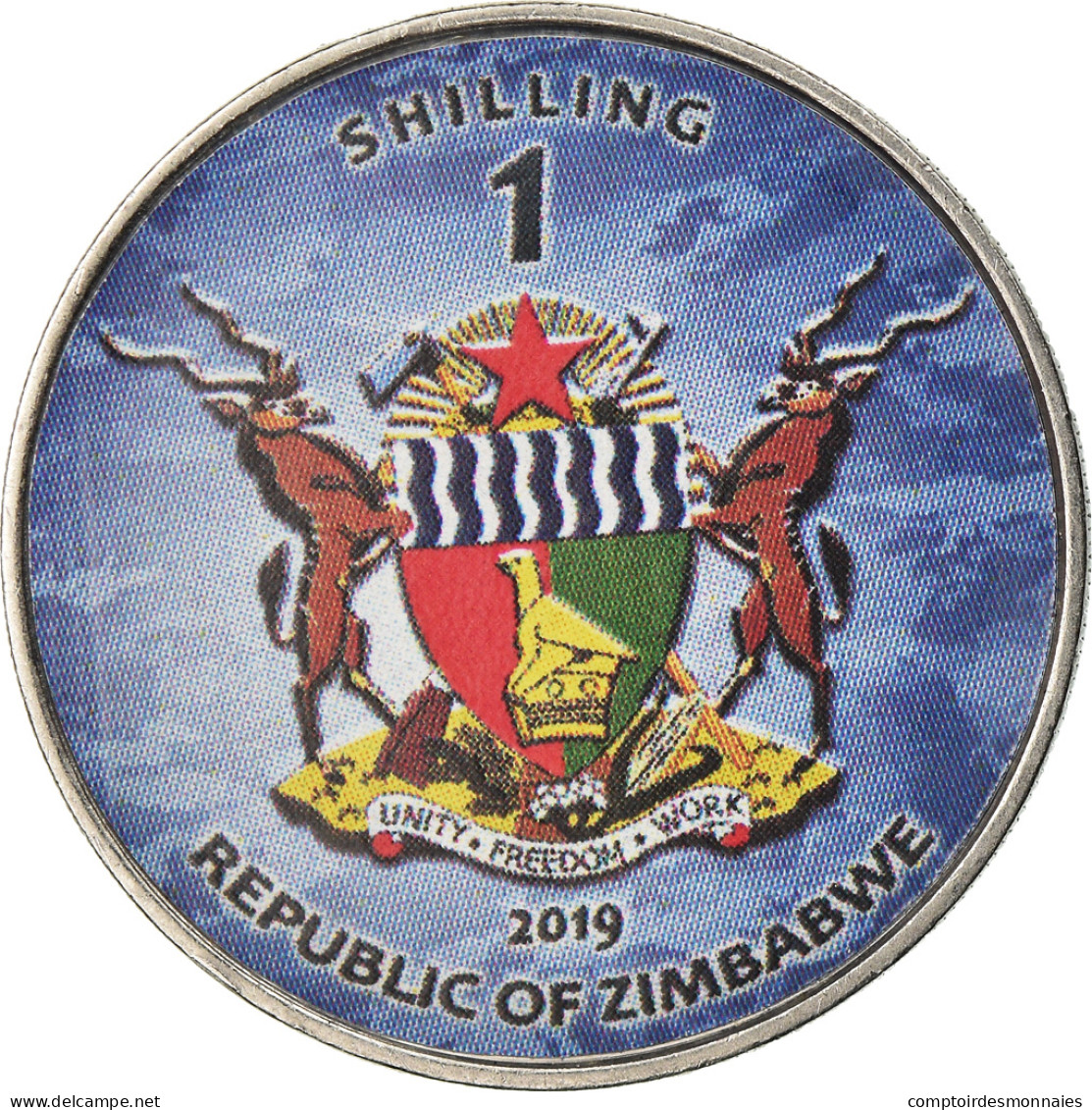 Monnaie, Zimbabwe, Shilling, 2019, Warship -  Porte-avions Charles De Gaulle - Simbabwe