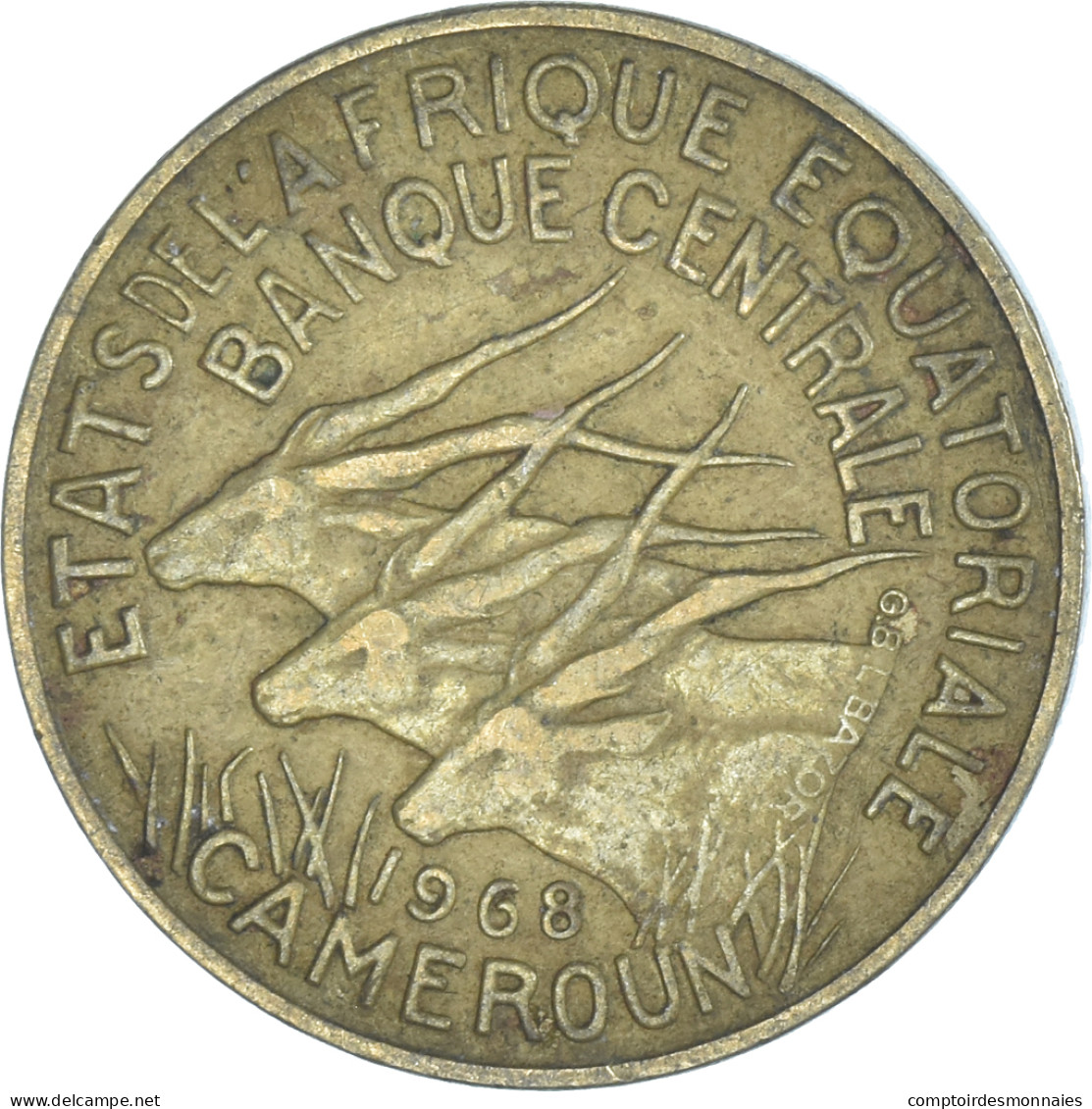 Monnaie, États De L'Afrique équatoriale, 5 Francs, 1968 - Camerun