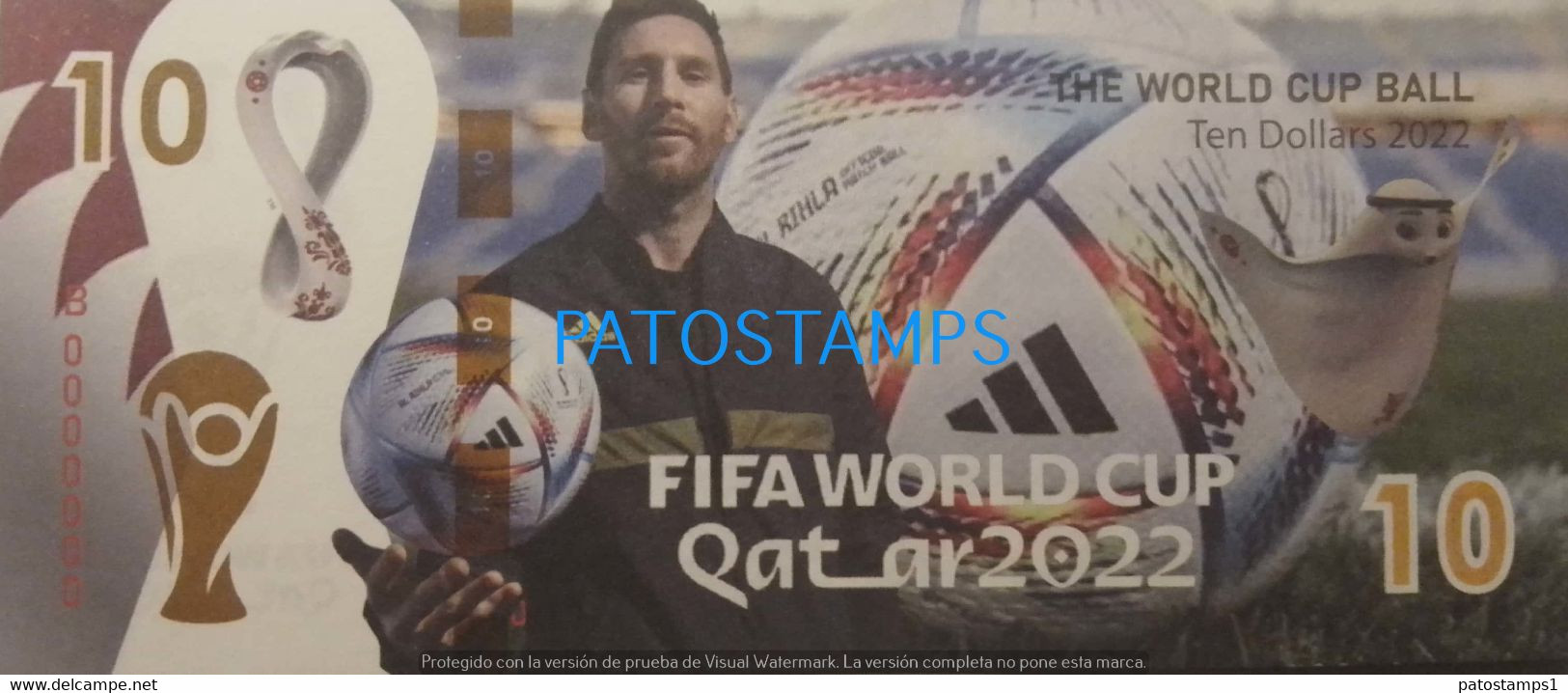 192531 BILLETE FANTASY TICKET 10 BANK ARGENTINA SOCCER FUTBOL WORLD CUP QATAR 2022 LEO MESSI NO POSTCARD - Vrac - Billets