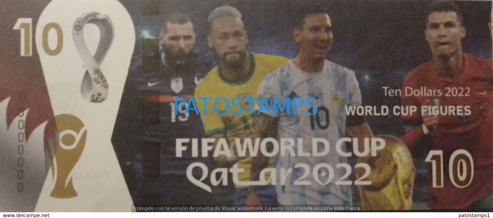 192532 BILLETE FANTASY TICKET 10 BANK ARGENTINA SOCCER FUTBOL FIFA WORLD CUP QATAR 2022 JUGADORES NO POSTCARD - Mezclas - Billetes