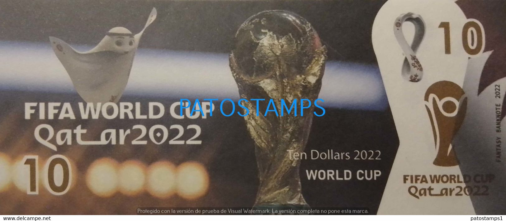 192532 BILLETE FANTASY TICKET 10 BANK ARGENTINA SOCCER FUTBOL FIFA WORLD CUP QATAR 2022 JUGADORES NO POSTCARD - Vrac - Billets