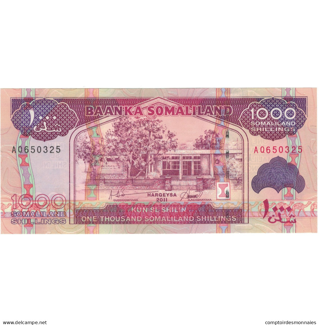 Billet, Somaliland, 1000 Shillings, 2011, 2011, KM:20, NEUF - Somalie