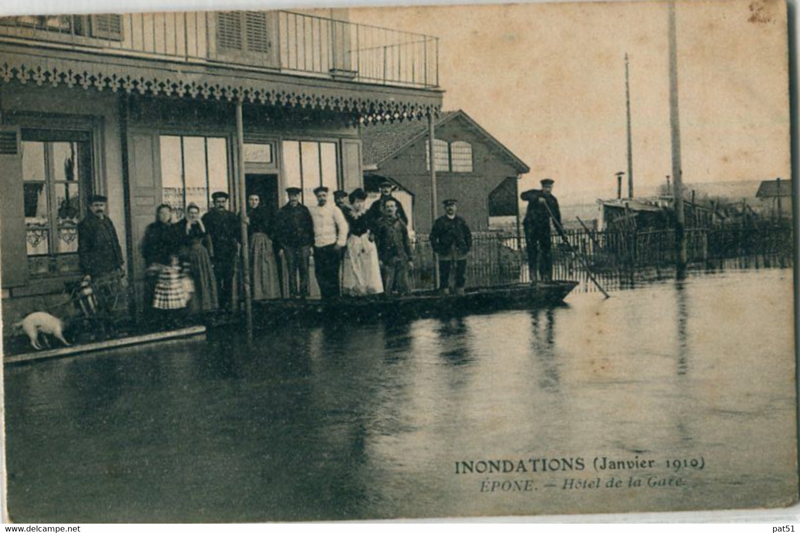 78 - Epone : Inondations - Hôtel De La Gare - Epone