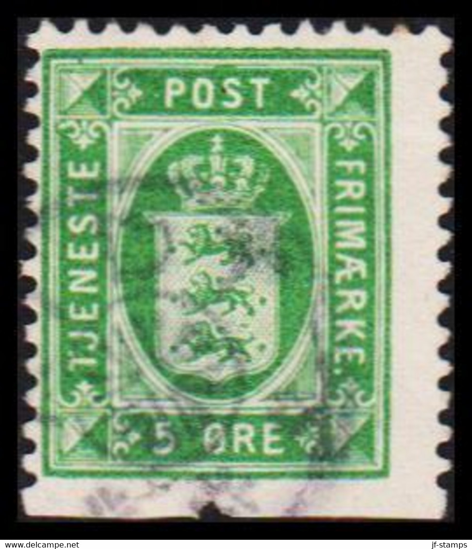 1903. DANMARK. Official. 5 ØRE Imperforated At Bottom. Extra Large Stamp That Might Have Bee... (Michel Di 9) - JF529061 - Oficiales