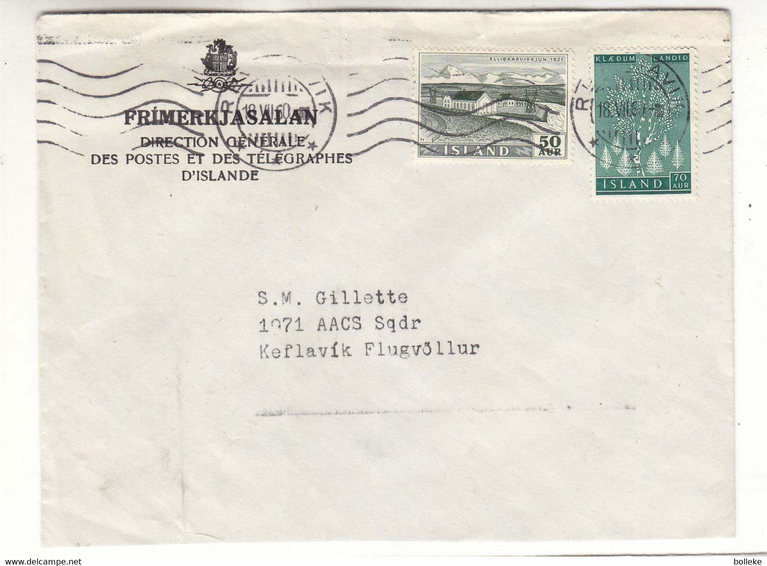 Islande - Lettre De 1960 - Oblit Reykjavik - - Lettres & Documents