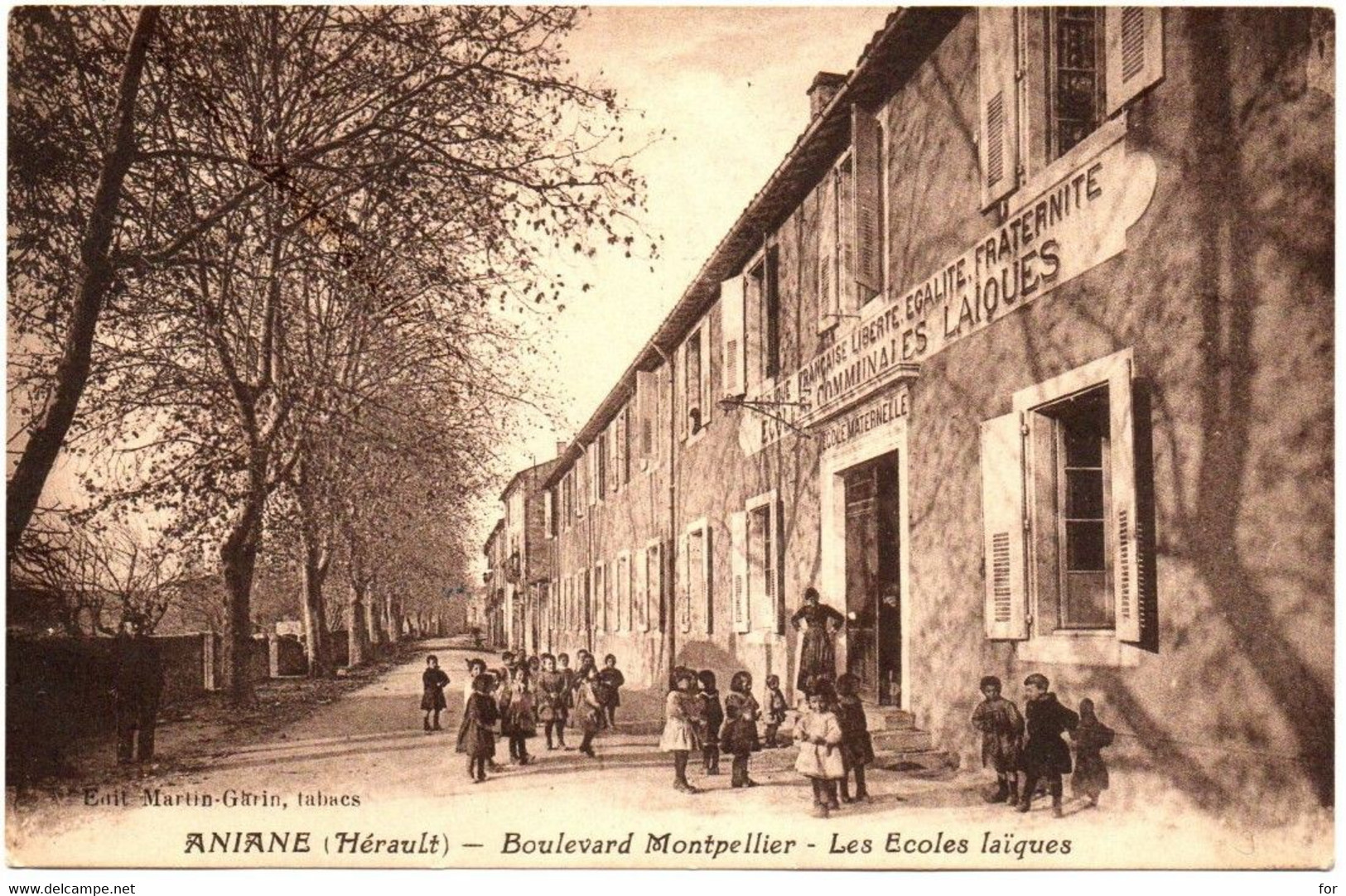 Hérault : ANIANE : Boulevard Montpellier : Les écoles Laïques : école Maternelle : Belle Animation - Aniane