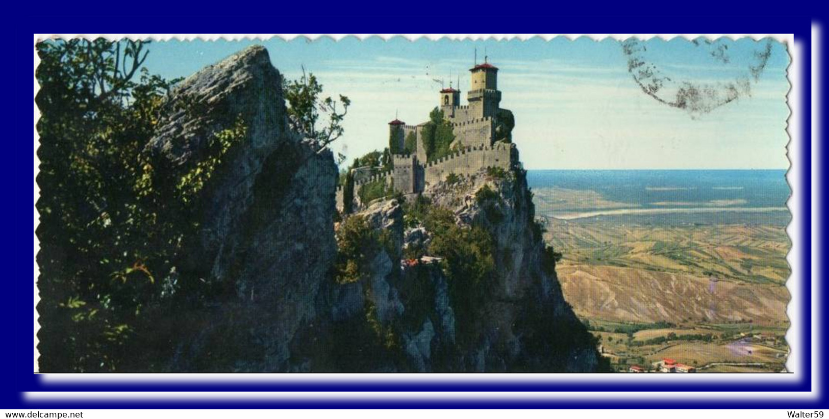 1966 San Marino Saint Marin Ak Mini Postcard Cm 6x15 Sent To Italy Carte 3scans - Storia Postale