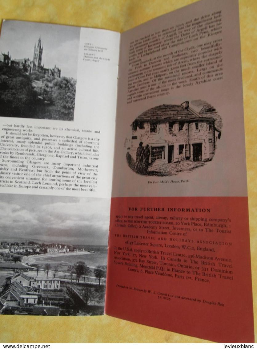 Prospectus touristique/Come to Britain/Area Booklet N°10 /SCOTLAND Central /1951             PGC514