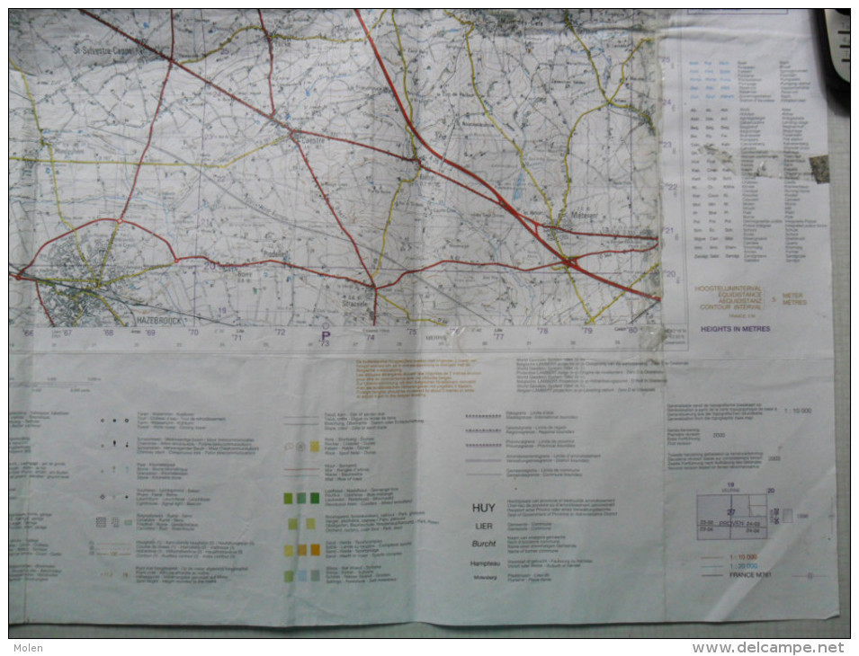 STAFKAART CARTE D ETAT MAJOR PROVEN WATOU POPERINGE HAZEBROUCK WORMHOUT STEENVOORDE ARQUES CAESTRE METEREN S322 - Cartes Topographiques