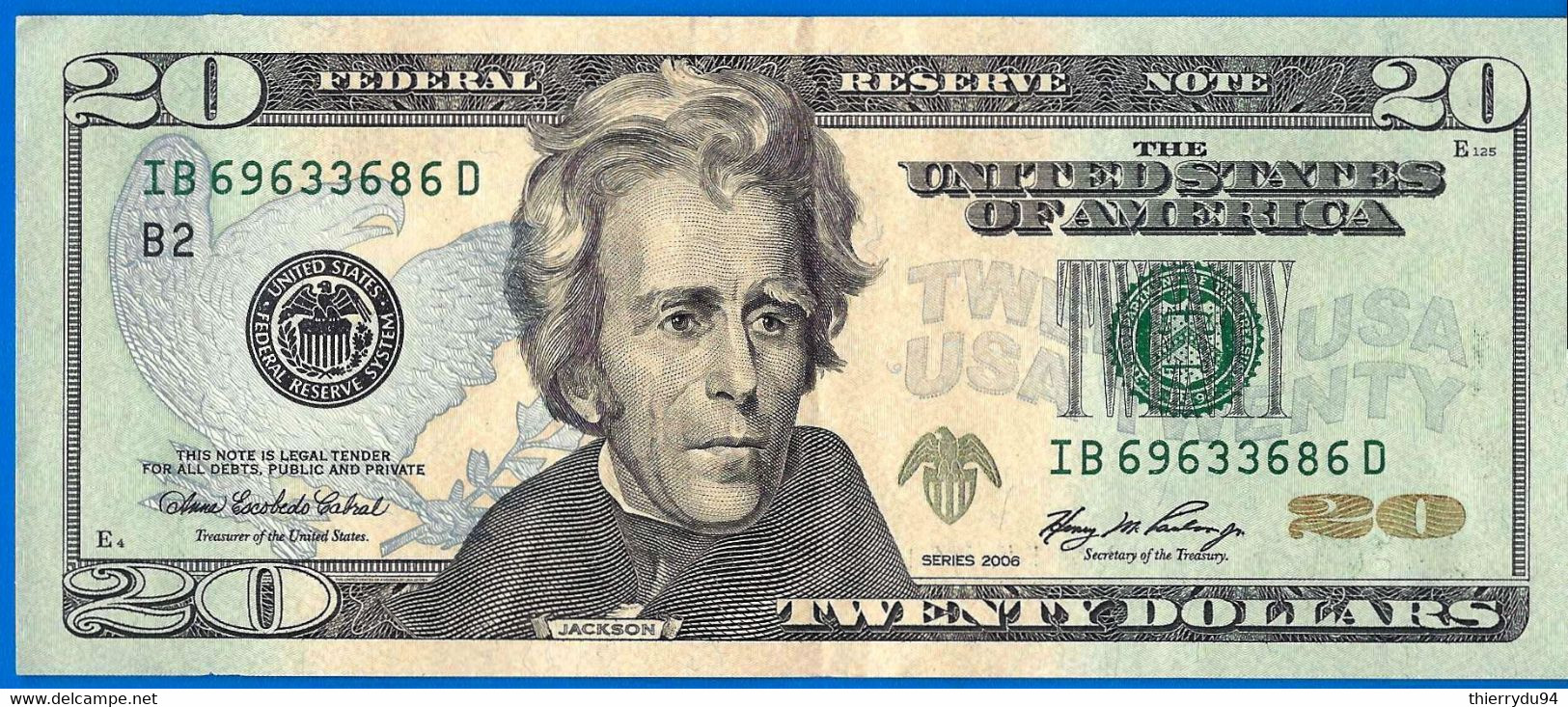 USA 20 Dollars 2006 Mint New York B2 Suffixe D Etats Unis United States Dollars US Paypal Crypto Bitcoin OK - United States Notes (1862-1923)