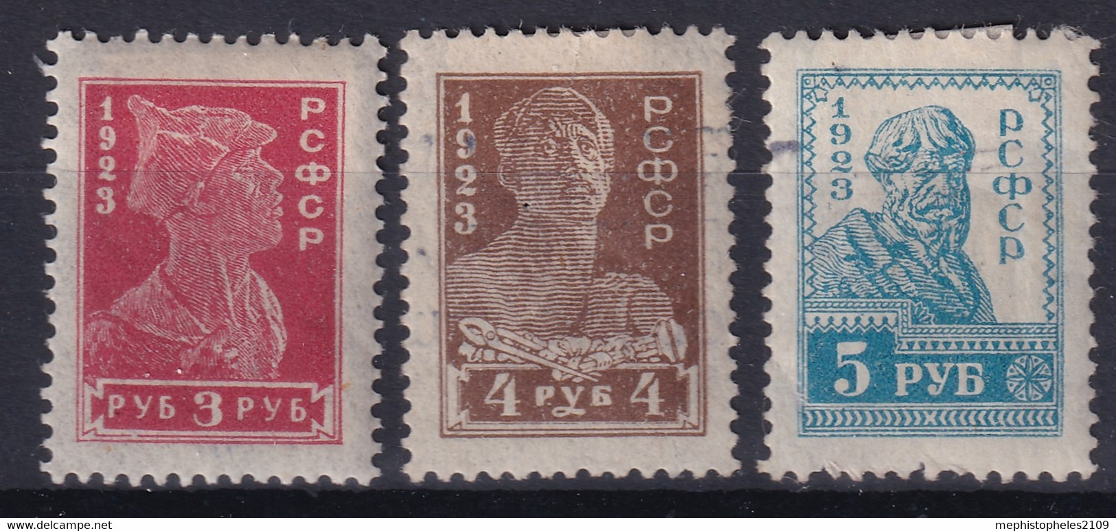 RSFSR 1922/23 - MLH/canceled - Zag# 100-102 - Used Stamps